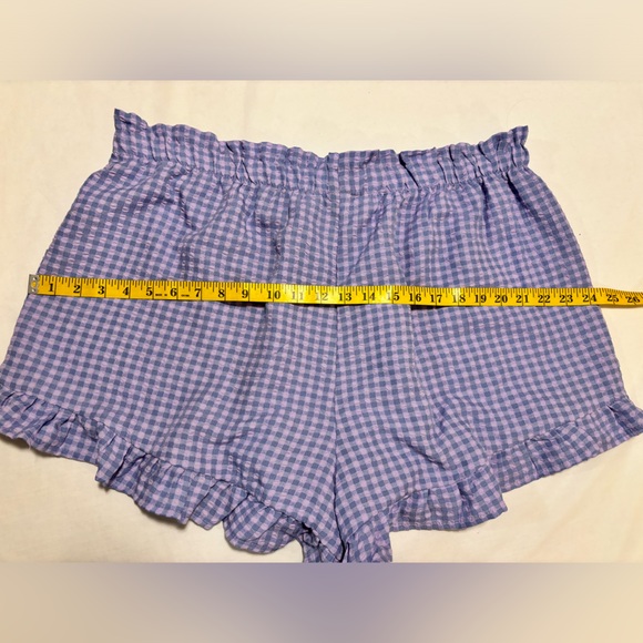 Wild Fable purple/blue gingham shirts with ruffle, XXL - Picture 6 of 6